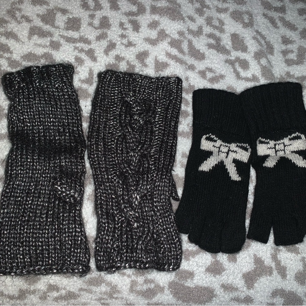 Set of Two Big Girls or Women’s Fingerless Gloves